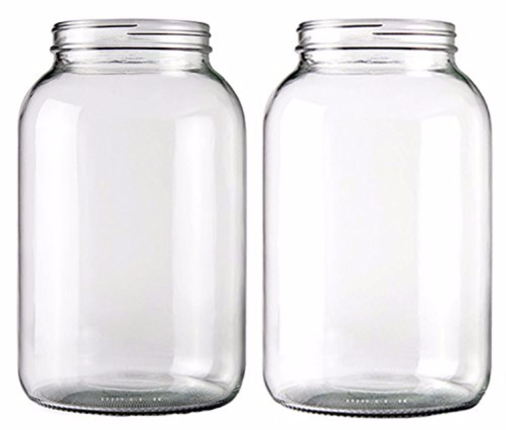 One Gallon Wide Mouth Jar with Lid and Twin Bubble Airlock-Set of 