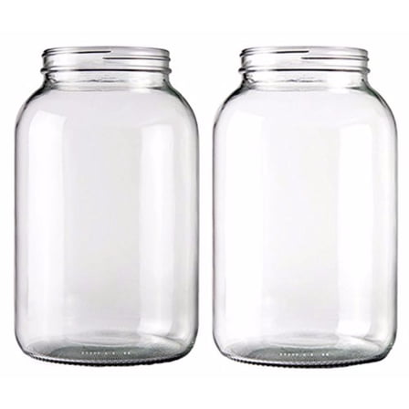 Home Brew Ohio Clear Glass Wide Mouth Tea Food Storage Jars (2 Count)