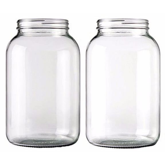 Home Brew Ohio Clear Glass Wide Mouth Tea Food Storage Jars (2 Count)