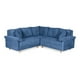 thumbnail image 2 of Sala Esquinera De Velvet Azul Modelo Elton, 2 of 8
