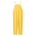 thumbnail image 5 of eczipvz Girls Summer Sleeveless Casual Romper Spaghetti Strap Shorts Jumpsuit with Pockets Overalls for Girls Yellow|13-14 Years, 5 of 7