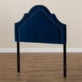 thumbnail image 2 of Bowery Hill Tête de Lit Simple Moderne en Velours et Bois, Bleu Marine, 2 of 6
