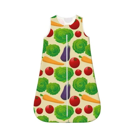 

Fotbe Vegetable Pattern Sleep Sack - Baby Wearable Blanket with Zipper Extra Soft Cotton Sleeveless Sleeping Bag for Infants-Medium