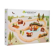 Tender Leaf Toys - Wild Pines Train Set - Stunning Wooden Lumberjack Style Toy Train Set for Age 3+