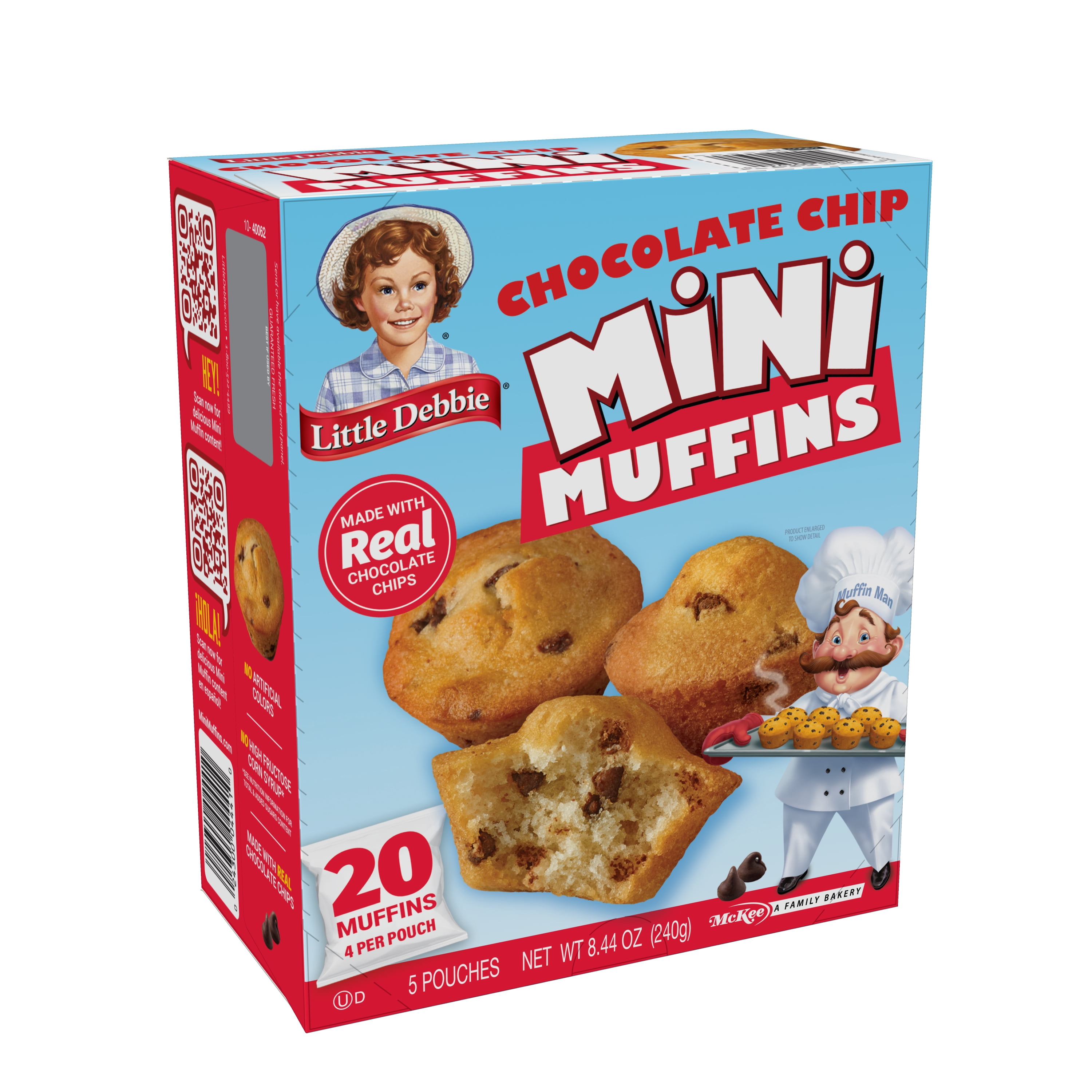 (2 pack) Little Debbie Chocolate Chip Mini Muffins, 8.44 oz (5 Count)