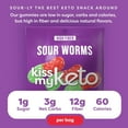 thumbnail image 2 of Kiss My Keto Sour Gummy Worms – 1g Sugar, Low Carb, High Fiber, non-GMO Sour Gummies Candy – Healthy Sour Worms Candy, Delicious Sour Gummy Candy Gummy Worm – Gummy Worms Individual Packets (8-pack), 2 of 4