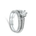 thumbnail image 4 of Wedding Solitaire Clear CZ Round Ring .925 Sterling Silver Band White Jewelry Female Size 6, 4 of 4