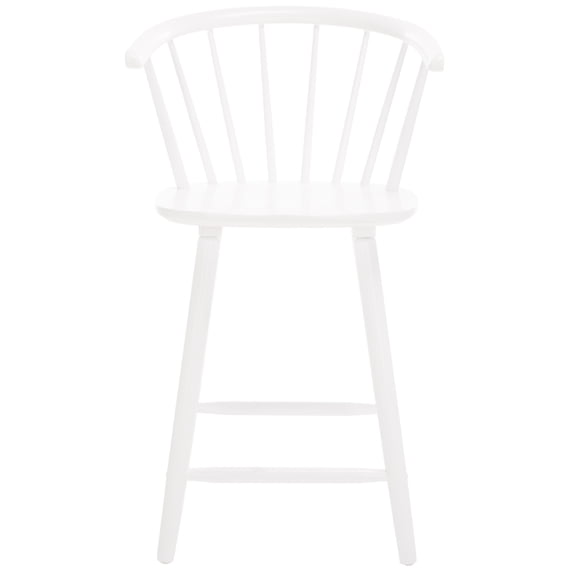 SAFAVIEH Blanchard Modern Counter Stool, White, Set of 2 (21.3 in. W x 20.2 in. D x 37.5 in. H)