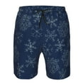 thumbnail image 4 of Naloa Snowflake Dark Blue Men's Beach Shorts, Surfing shorts, Swim trunks, Quick Dry Swim Trunks for Surfing Beach Fun - Large, 4 of 9