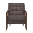 thumbnail image 3 of Lexicon Crafton Leather Accent Chair in Dark brown, 3 of 10