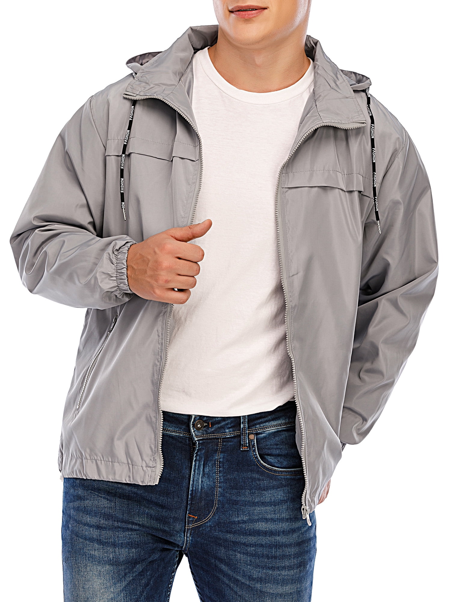 Wantdo Mens Lightweight Windbreaker Packable Hooded Jacket with UV Protection 