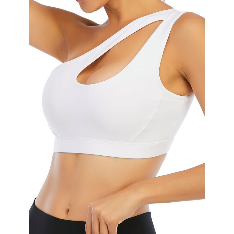 YouLoveIt Women's Seamless Sports Bra Padded Stretch Fitness Tops Workout Yoga  Bras One Shoulder Sports Bra Removable Pad Tank Top Yoga Sports Bra Fitness  Bra 