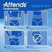 Attends AP0720 Unisex Comfort Fit Moderate Absorbency Incontinence Underwear, M, 20 Count
