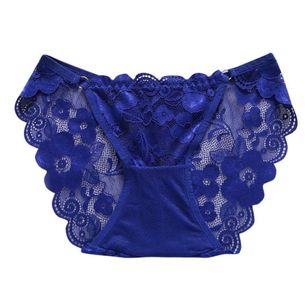 

Aayomet Underpants For Women Womens Sexy Transparent Seamless Lace Slit Panties Low Waist Bow Panties Dark Blue One Size