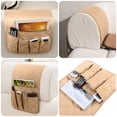 thumbnail image 6 of Celectigo Sofa Armrest Organizer, Remote Control Holder, 5 Pockets Non Slip Recliner Organizer, Couch Caddy Organizer, Bed Desk Storage Pocket for Phone Tablet Kindle Magazines, Beige, 6 of 6