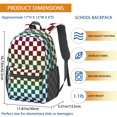 thumbnail image 3 of Multicolor Checkered Pattern 17" School Backpacks for Teens,Waterproof Oxford Fabric,S-Shape Padded Straps for School,Travel,Hiking,Camping, 3 of 6
