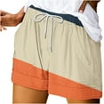 thumbnail image 1 of Pantalones Cortos Sueltos para Mujeres de Verano Impreso Encaje Hasta Bolsillo Elástico Pantalones Cortos Casuales Poliéster, Moda Pantalones Cortos de Verano para Uso Diario Y de Ocio, 1 of 5