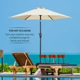 thumbnail image 6 of Ainfox 7.5ft Patio Umbrella with Push Button Tilt and Crank, Waterproof UV-Proof Sunshade Canopy, Khaki, 6 of 9