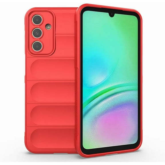 Case for Galaxy S24 FE,Luxury Heavy Duty 3D Striped Pattern Sensory Soft Anti-Scratch Silicone Full Portection Shockproof Girls Women Phone Case for Samsung Galaxy S24 FE 5G,2024 (Red)