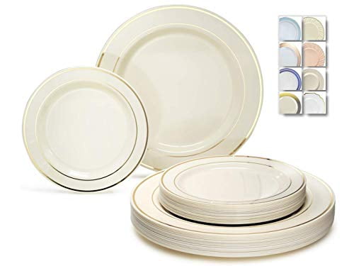"OCCASIONS" Full set Wedding Disposable Plastic Plates plastic... 