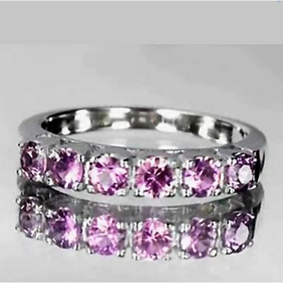Pink Sapphire Ring, 925 sterling silver, Rhodium Finish, pink gemstone ring, pink sapphire jewelry, natural gemstone ring, valentine day gifts for her.