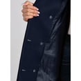 thumbnail image 5 of INSPIRE CHIC Pea Coat for Women's Peter Pan Collar Double Breasted Slant Pocket Button Down  Belted Winter Coats XS Dark Blue, 5 of 6