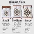 thumbnail image 4 of Abstract Weaving Pattern Flannel Blanket for Bed,Travel and Camping, Ethnic Style Retro Brown White Super Soft Cozy Blanket for All Seasons 40"x50", 4 of 7