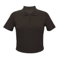 thumbnail image 1 of Blusa George para Mujer Tipo Polo Tejida, Manga Corta Café Talla CH, 1 of 4