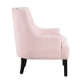 thumbnail image 3 of Pink Chenille Upholstered Chair With Solid Wood Structure And Button- Back For Home Decoration Element Elegant Accent Seat Living Room Base Interior Object, 3 of 4