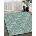 thumbnail image 3 of Ahgly Company Machine Washable Indoor Round Transitional Tiffany Blue Area Rugs, 5' Round, 3 of 7
