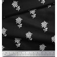 thumbnail image 3 of Soimoi Rayon Crepe Fabric Leaves & Floral Block Print Fabric by The Yard 46 Inch Wide, 3 of 3