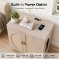 thumbnail image 3 of Unipaws Extra Large Cat Litter Box Enclosure, Tall Wooden Cabinet with Charging Station for Self-Cleaning and Automatic Litter Boxes, Dog Proof Hidden Cat House for Top Entry Litter Box, Weathered Gr, 3 of 7