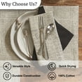 thumbnail image 6 of Split P Beige Block Print Napkin Set of 4, 6 of 6