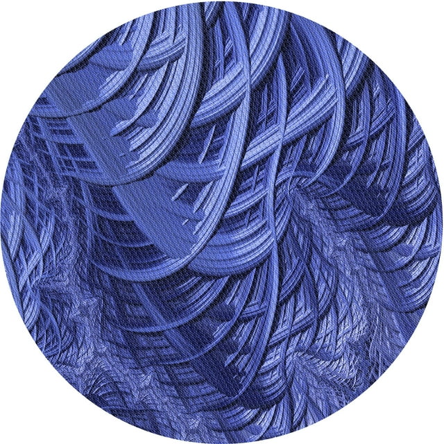 Ahgly Company Tapis d'Intérieur Lavables en Machine, Ronds, Transitionnels, Bleu Ardoise, Ronds de 3'