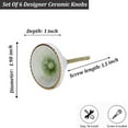 thumbnail image 2 of Perilla Home Set of 6 Ceramic Knobs Decorative Round Knobs for Home Kitchen Cabinet Vintage Hardware Cupboard Door Dresser Wardrobe Drawer Pulls (White), 2 of 7