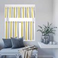 thumbnail image 6 of 3 Piece Kitchen Curtains and Valances Set Yellow Grey Striped Cafe Curtains 36 Inch Length Geometric Vertical Stripes White Valance & Tier Curtain for Living Room Bedroom Window 54"x18"+27"x36"*2, 6 of 6