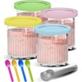 thumbnail image 1 of 4 Storage Tanks Replacement For Creami Deluxe And Lids 4 Pack 24OZ Ice Maker Compatible With NC501 NC500 11 In 1 Creami Ice Containers Cups Dishwasher Sa, 1 of 3