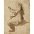 thumbnail image 2 of After Orazio Gentileschi 12x14 Gold Ornate Wood Frame and Double Matted Museum Art Print Titled - The Lute Player (18th Century), 2 of 4