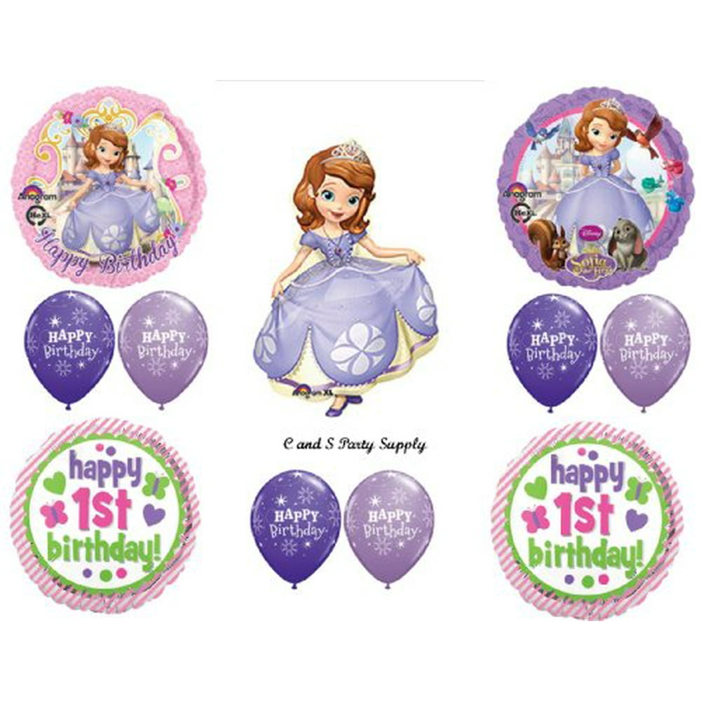 GIRL'S 1ST BIRTHDAY SOFIA THE FIRST PARTY Balloons Decorations Supplies