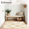 thumbnail image 3 of ODIKA 4'x6' Machine Washable Non-Slip Area Rug, Oriental Floral Non Skid Backing High Traffic Rug, Beige, 466297, 3 of 7