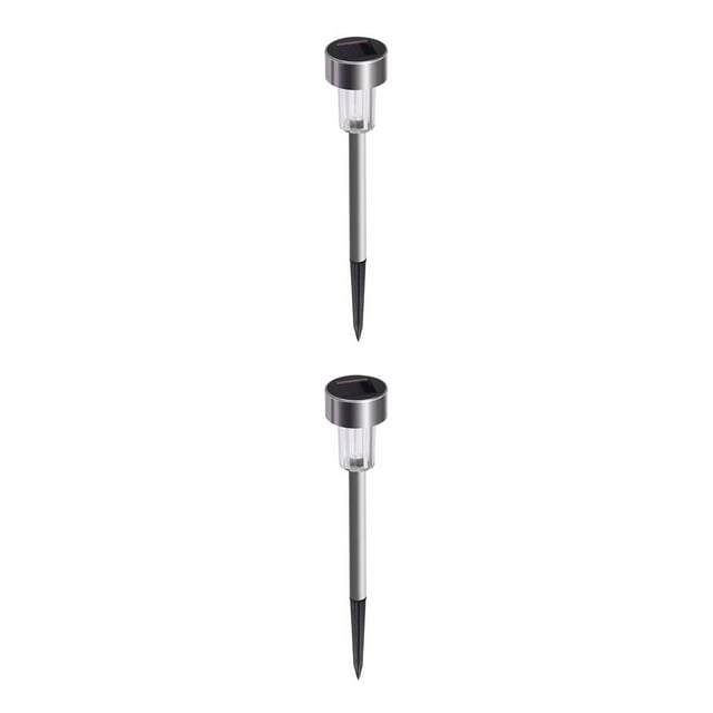 jesticaly 2Pcs Stainless Solar LED Lawn Lamp IP44 Outdoor Garden Pathway Landscape Lamp Warm White 2Set