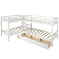 thumbnail image 4 of L-Shaped Twin Bunk Bed with Drawers Wood L-Shaped Corner Bunk Bed Frame with Drawers for 4 Bunk Bed, 4 of 7