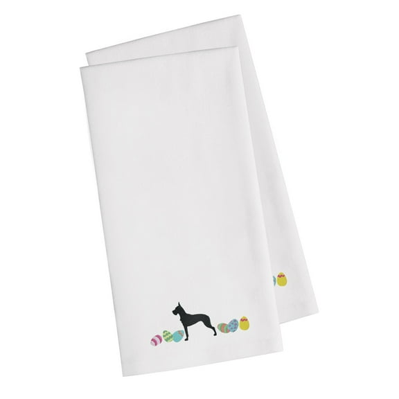 Great Dane Easter White Embroidered Towel Set of 2