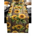 thumbnail image 2 of Sunflower Farmhouse Cotton Linen Long Table Runner 13 x 108 inch Summer Botanical Flowers Wooden Non-slip Rectangular Dining Table Decor for Wedding Party Holiday Dinner, 2 of 8