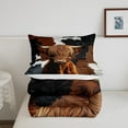 thumbnail image 5 of Erosebridal Kawaii Highland Bull Comforter Sets Twin Size, Brown Cow Print Cowhide Comforters & Duvets, Farmhouse Animal Room Decor Super Cozy 2pcs, 5 of 8