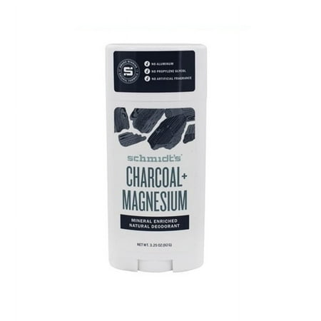 Natural Deodorant Stick Mineral Enriched Charcoal + Magnesium - 3.25 oz. by Schmidt's (pack of 1)
