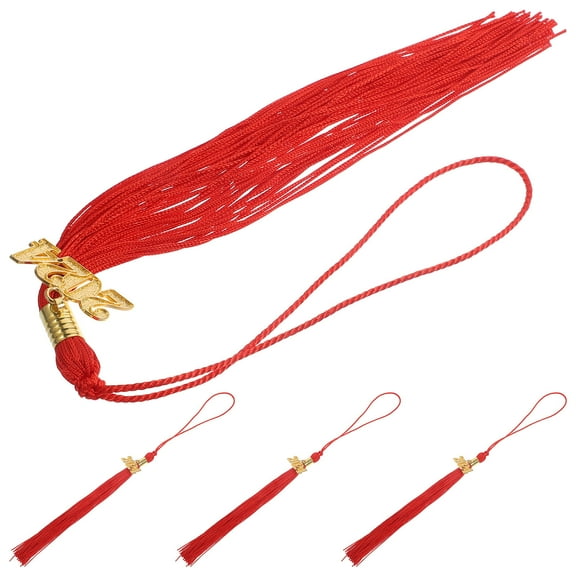 RENACLIPY 4Pcs Red Academic Graduation Tassels for Graduates and Students in 2024