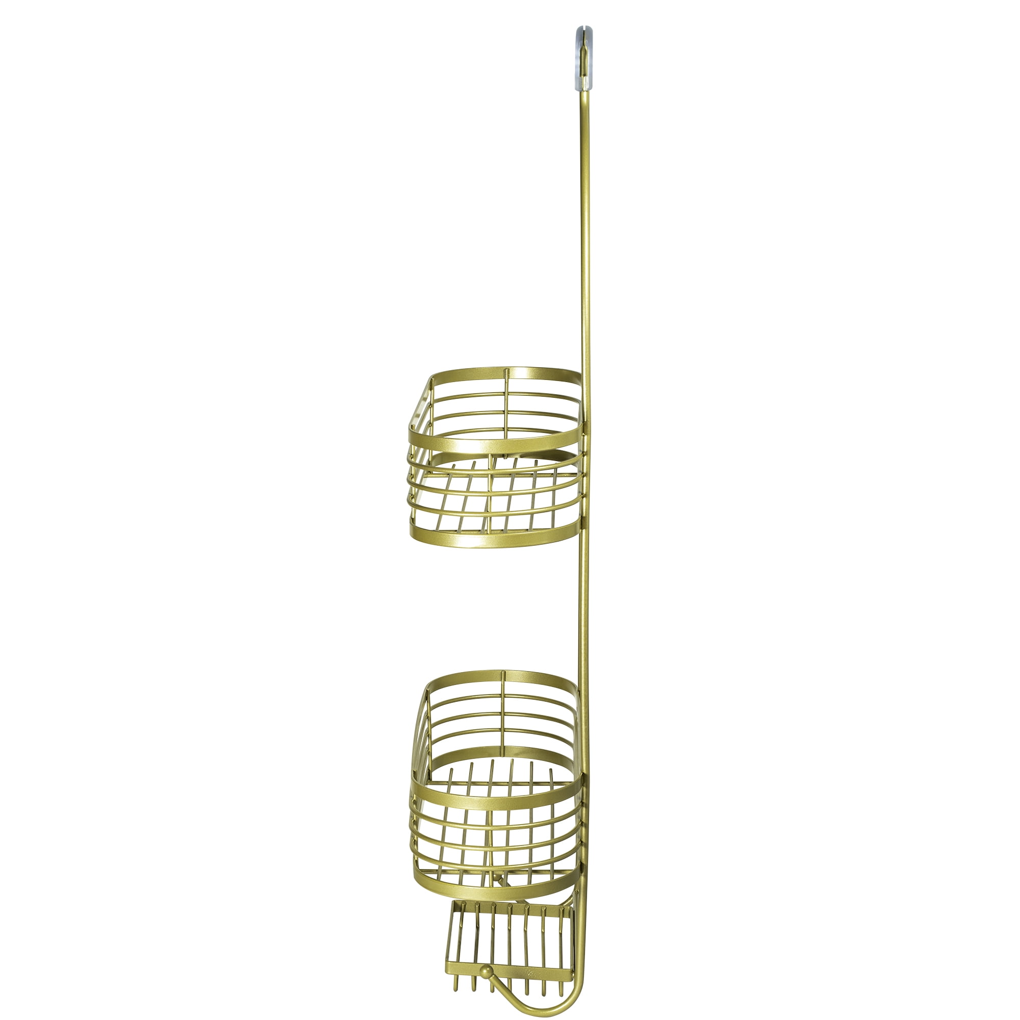 Acento 3-Tier Hanging Shower Caddy with Suction Cups, Non-Slip Neck, Bathroom Organizer, Gold
