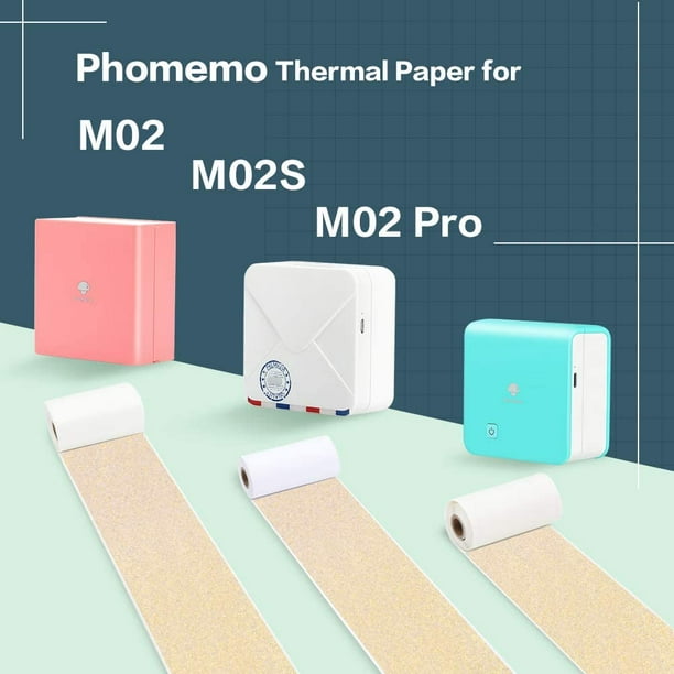 Phomemo Papier Thermique Doré Transparent Adhésif pour Phomemo M02