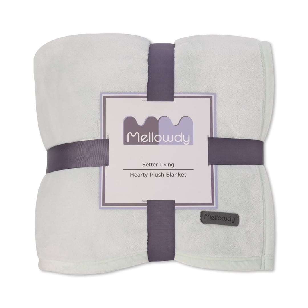 Mellowdy Extra Thick Hearty Plush Blanket - 500GSM Twin/Full Warm Blanket for Winter, Fall, Couch, Bed (Light Mint, 60x80 inches)
